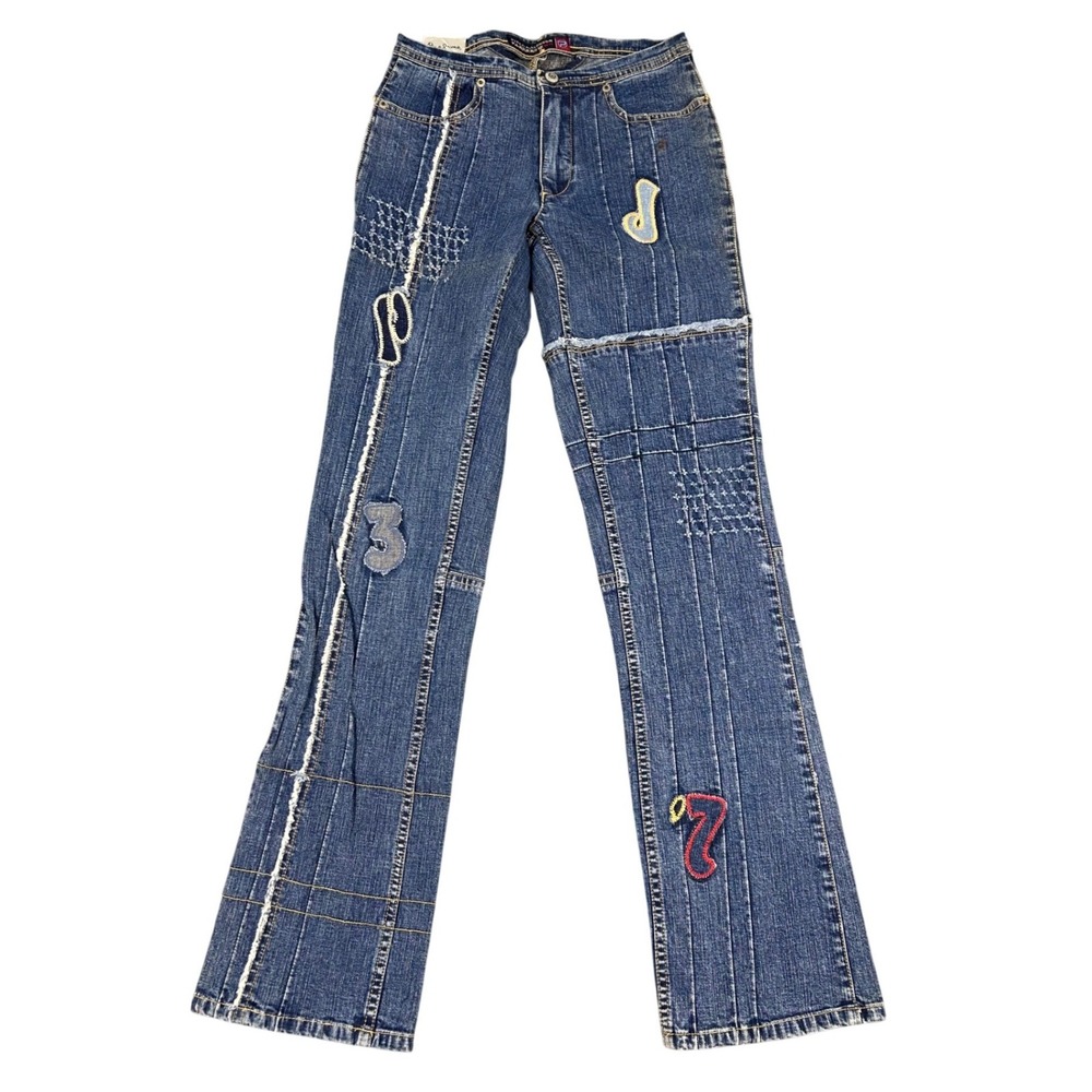 VTG RARE Pepe Jeans‎ Patchwork Flare Jeans Wide Leg Sandblast Size 27 NWT